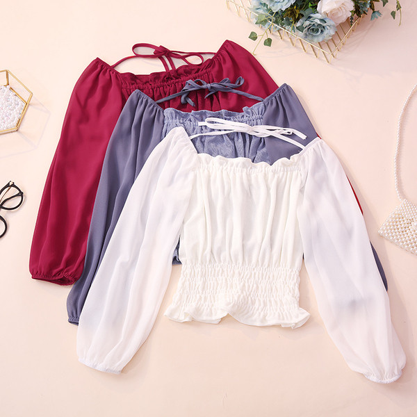 Modern női blúz három színben megkötős és hosszú ujjú