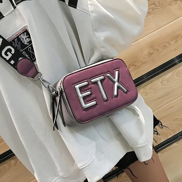 Modern női táska 3D felirattal, öt színben