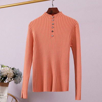 Új modell női pulóver pólógallérral és gombokkal fehér, zöld és narancs színben