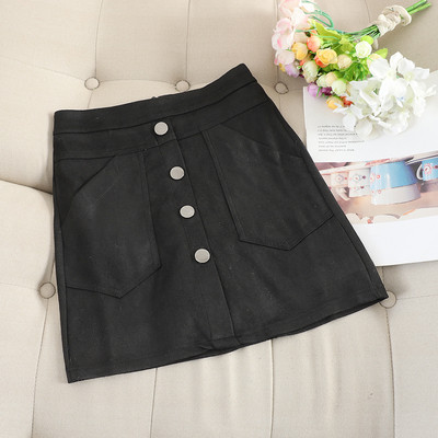 Modern női rövid szoknya magas derékkal, gombokkal több színben
