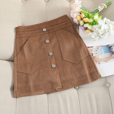 Modern női rövid szoknya magas derékkal, gombokkal több színben