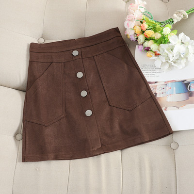 Modern női rövid szoknya magas derékkal, gombokkal több színben