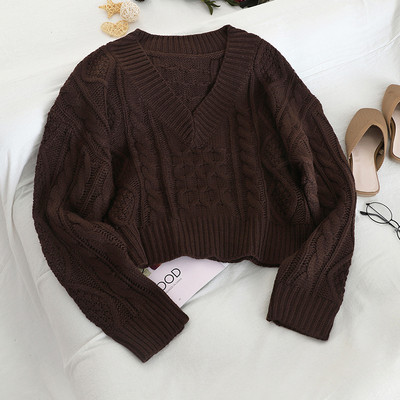 Női pulóver széles modell spitz nyakkivágással, három színben