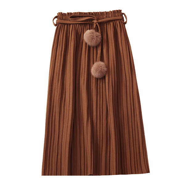 Hajtogatott női szoknya magas derékkal, öt színben