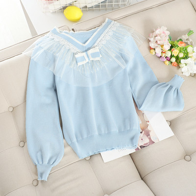 Lezser női pulóver, tüll és szalag három színben