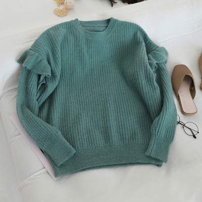 Női alkalmi pulóver ovális gallérral több színben