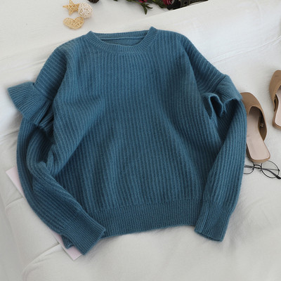 Női alkalmi pulóver ovális gallérral több színben