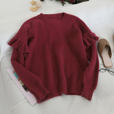 Női alkalmi pulóver ovális gallérral több színben