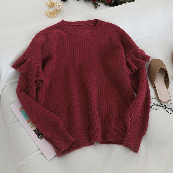 Női alkalmi pulóver ovális gallérral több színben