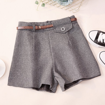 Pantaloni moderni de dama in patru culori cu curea si talie inalta