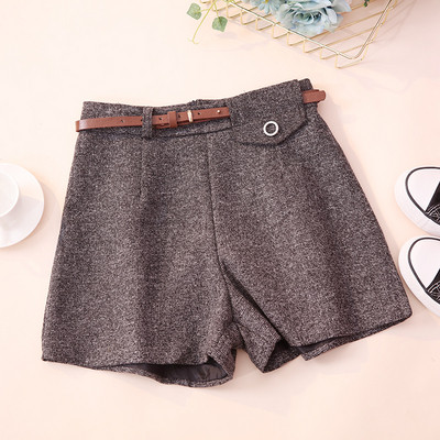 Pantaloni moderni de dama in patru culori cu curea si talie inalta