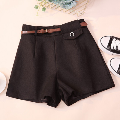 Pantaloni moderni de dama in patru culori cu curea si talie inalta