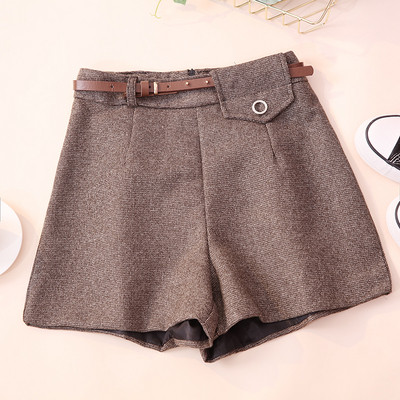 Pantaloni moderni de dama in patru culori cu curea si talie inalta