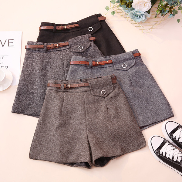 Modern női nadrág négy színben, övvel és magas derékkal