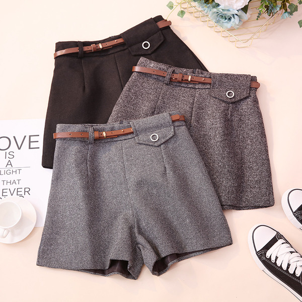 Modern női nadrág négy színben, övvel és magas derékkal