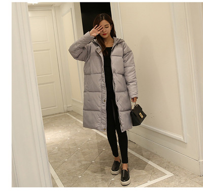 Modern női hosszú kabát kapucnival és cipzárral, két színben