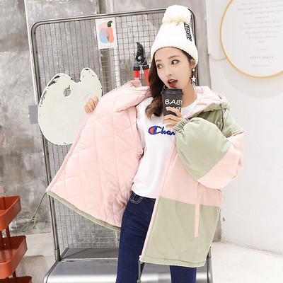 Modern női kabát kapucnival, két színben