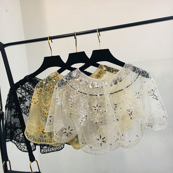 Női csipkeblúz flitterekkel, három színben