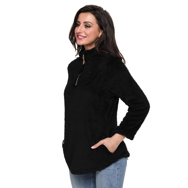 Napi női pulóver cipzárral és magas gallérral több színben