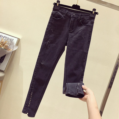 Női farmer új modell magas derékkal, fém elemmel, két színben