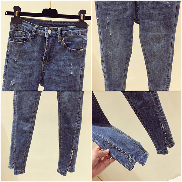 Női farmer új modell magas derékkal, fém elemmel, két színben