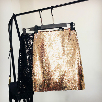 Stílusos női szoknya flitterekkel, magas derékkal több színben