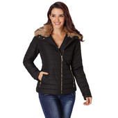 ÚJ modell női rövid téli kabát cipzárral és puha gallérral három színben