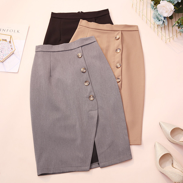 Modern női szoknya többféle színben, gombokkal