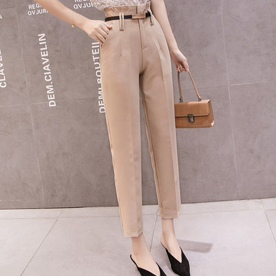 Stílusos női nadrág övvel három színben - egyenes modell