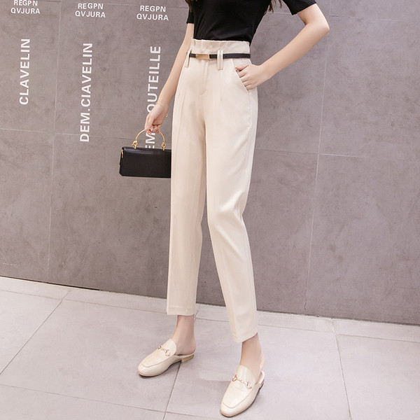 Stílusos női nadrág övvel három színben - egyenes modell