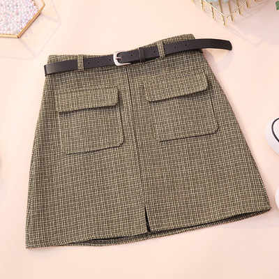 Aktuális női szoknya három színben zsebekkel és övvel