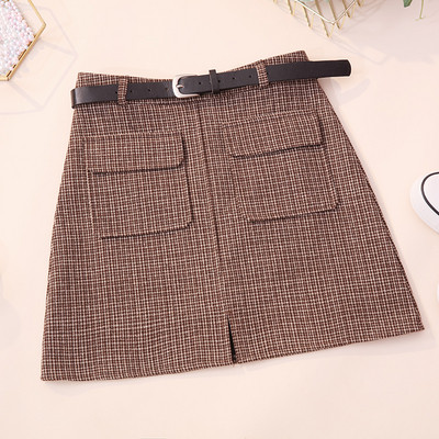 Aktuális női szoknya három színben zsebekkel és övvel