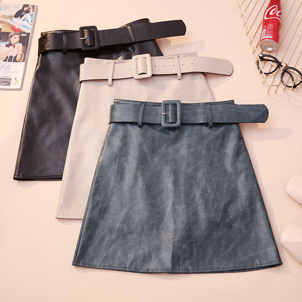 Modern női szoknya több színben eco bőrből