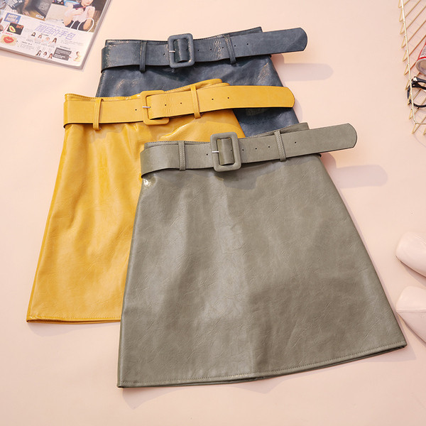 Modern női szoknya több színben eco bőrből