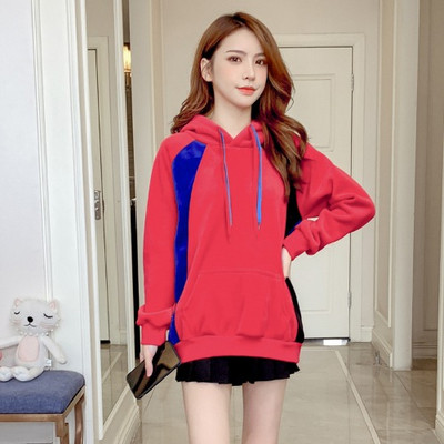 Női sportpulóver kapucnival három színben - hosszú modell