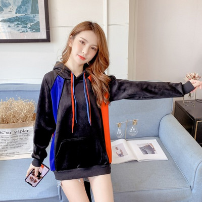 Női sportpulóver kapucnival három színben - hosszú modell