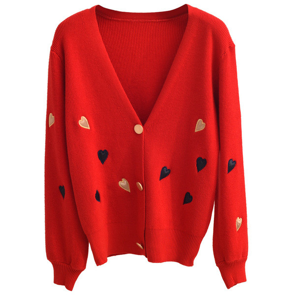 Modern női mellény V-nyakkal és szívecskékkel több színben