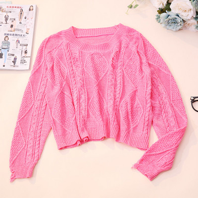 Modern női pulóver öt színben, ovális nyakkivágással