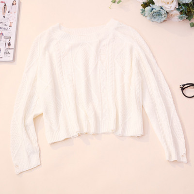 Modern női pulóver öt színben, ovális nyakkivágással