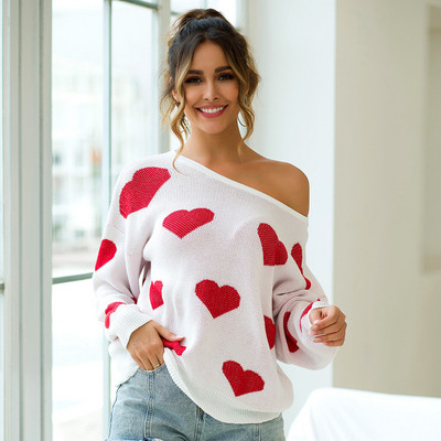 Csupasz vállú, hosszú ujjú női pulóver három színben