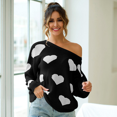 Csupasz vállú, hosszú ujjú női pulóver három színben