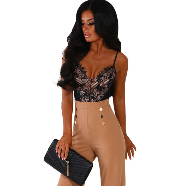 Corp de dama modern cu dantela si bretele subtiri si alb si negru
