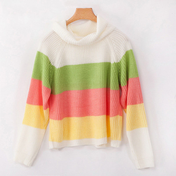 Alkalmi női pulóver három színben polo gallérral