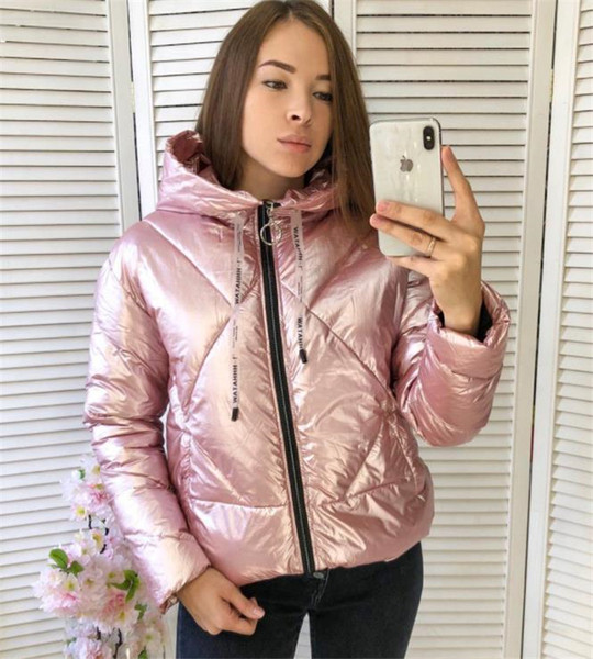 Modern női téli kabát kapucnival négy színben