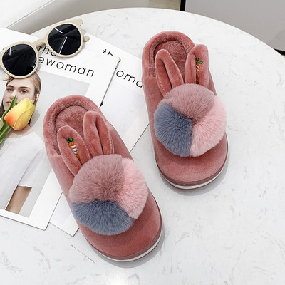 Ежедневни дамски пантофи с пух в няколко цвята