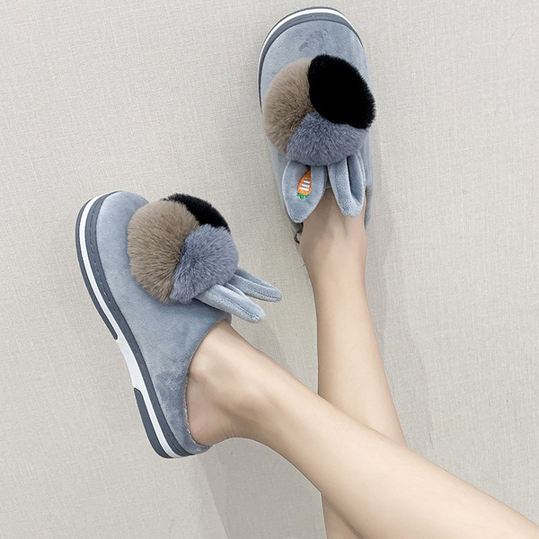 Ежедневни дамски пантофи с пух в няколко цвята