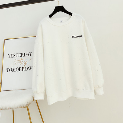 Modern női blúz kerek nyakkivágással - széles modell