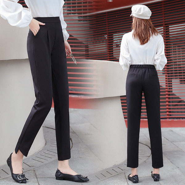 Pantaloni eleganti de dama cu buzunare in negru