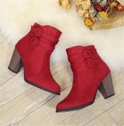 Modern női csizma vastag sarkú három színben