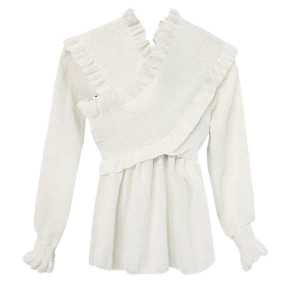 Női téli blúz fehér és fekete színben